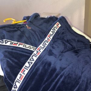 Fila velour track pants blue